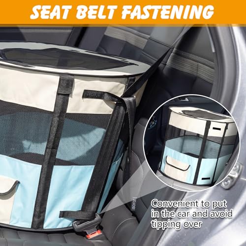 Image of Portable Cat Playpen, Foldable Indoor Outdoor Cat Enclosure, Pet Tent for Kittens and Small Animals, Collapsible Tent Kennel Cage House with Tent Pegs and Carry Bag
