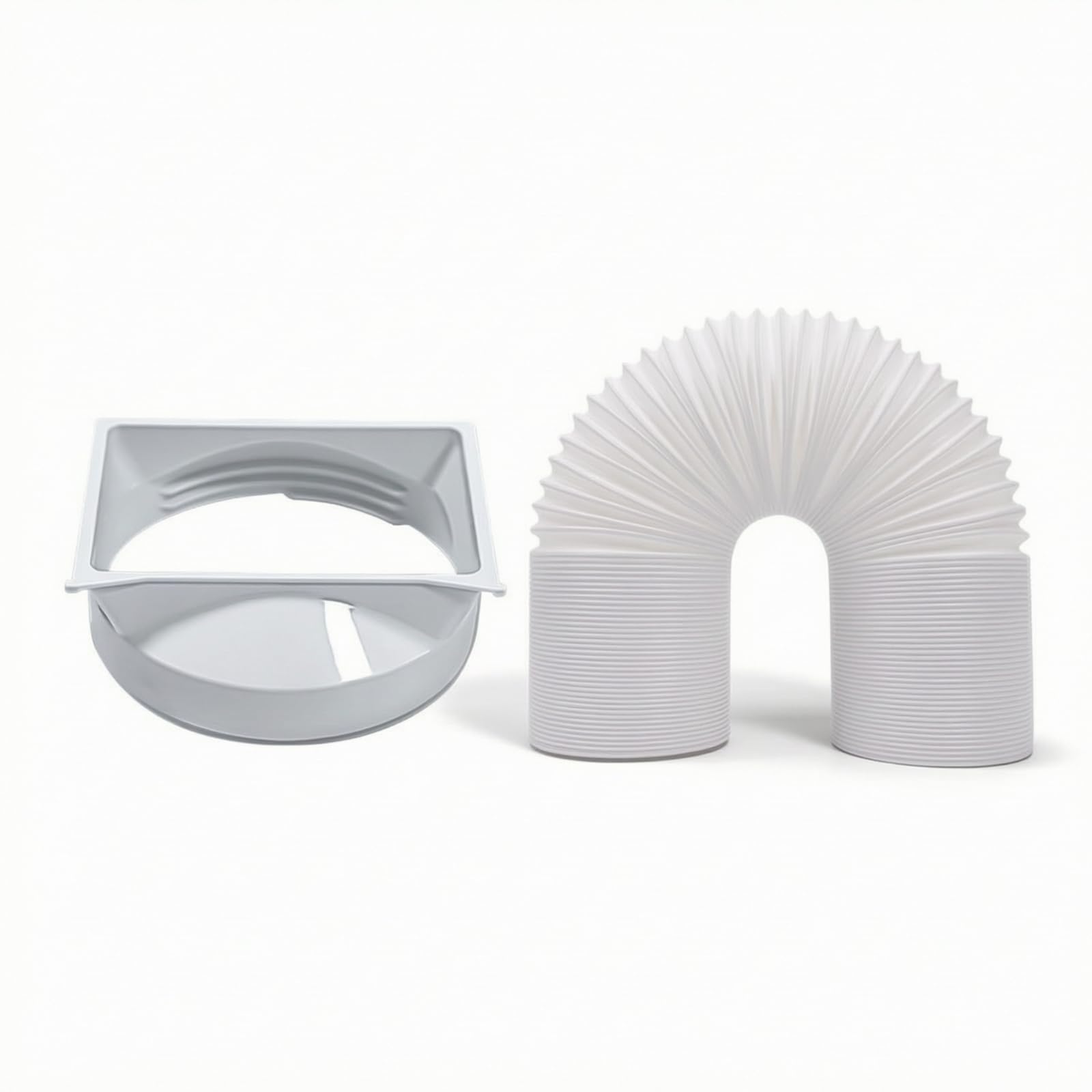Abluftschlauch mit Adapter Weiß Abluftschlauchadapter Abluftschlauchkupplung für Fensterabdichtung, 2 Meter