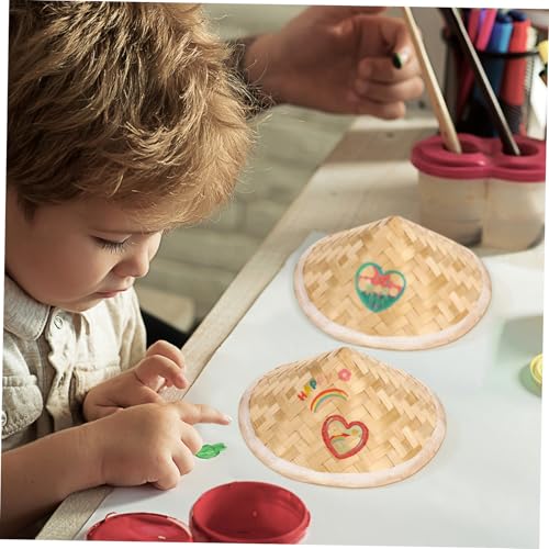 2pcs Hand-woven Hats for Boys and Girls Decorative Straw Hats for Classrooms and Art Projects DIY Photo Props and Natural Home Decor4