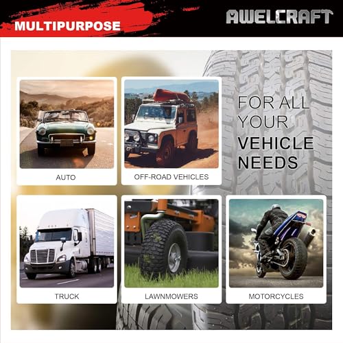 Image of AWELCRAFT 35-Piece Heavy Duty Tire Plug Kit - Professional Flat Tire Repair for Car, Truck, Motorcycle, ATV, SUV - T-Handle Tools, Storage Case - Easy Puncture Repair, No Tire Removal Needed