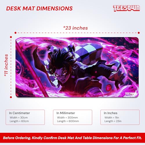 Image of Demon Slayer Tanjiro Kamado Anime Large Extended Mouse Pad for Laptop Desktop PC Gaming Desk Mat Rubber Base Desk Pad