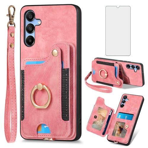 Coque Samsung A25 5G anti-RFID avec anneau de support et protection écran en verre trempé