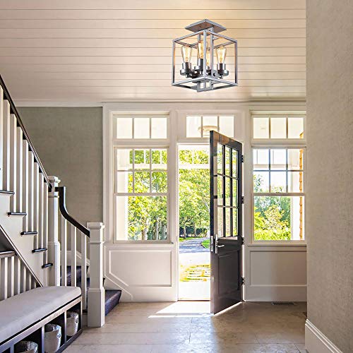 Plafonnier industriel retro metallique pour eclairer et habiller un plafond bas