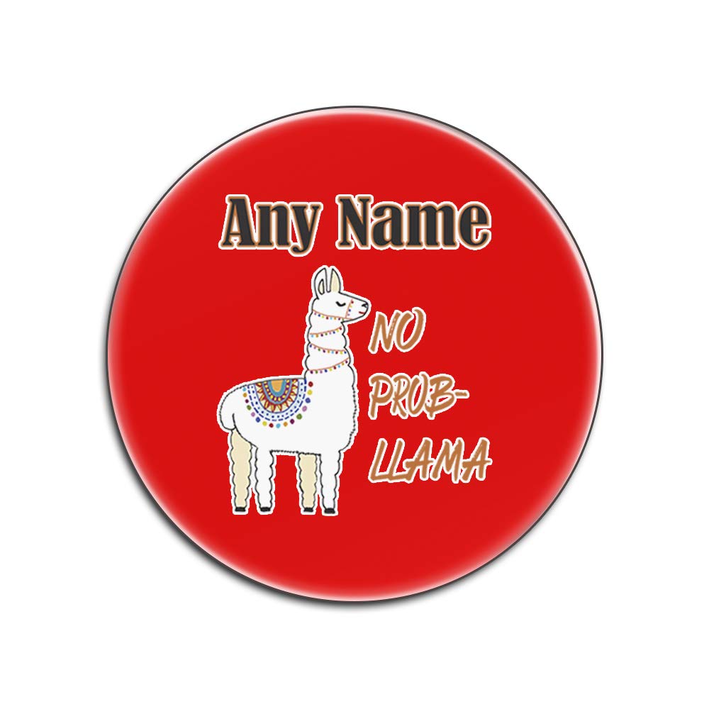 Sous-verres No Probllama rouges ronds lot de 4 pour table