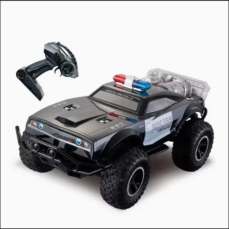 Remote Control Police CAR Toy (18.5X9.5X7.5in) with Lights and Sirens for Boys - 1:8 RC Cop CARwith Two Rechargeable Battery - Durable R/C Squad for Kids-image-48