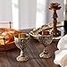 MorningRo 2 Pcs Vintage Chalice Goblet 3.4oz Medieval Engraving Wine Liqueur Cup Bronze Royal Drinking Glasses Shot Vessel for Wedding Blessings Baptism Party Home Decor Gift