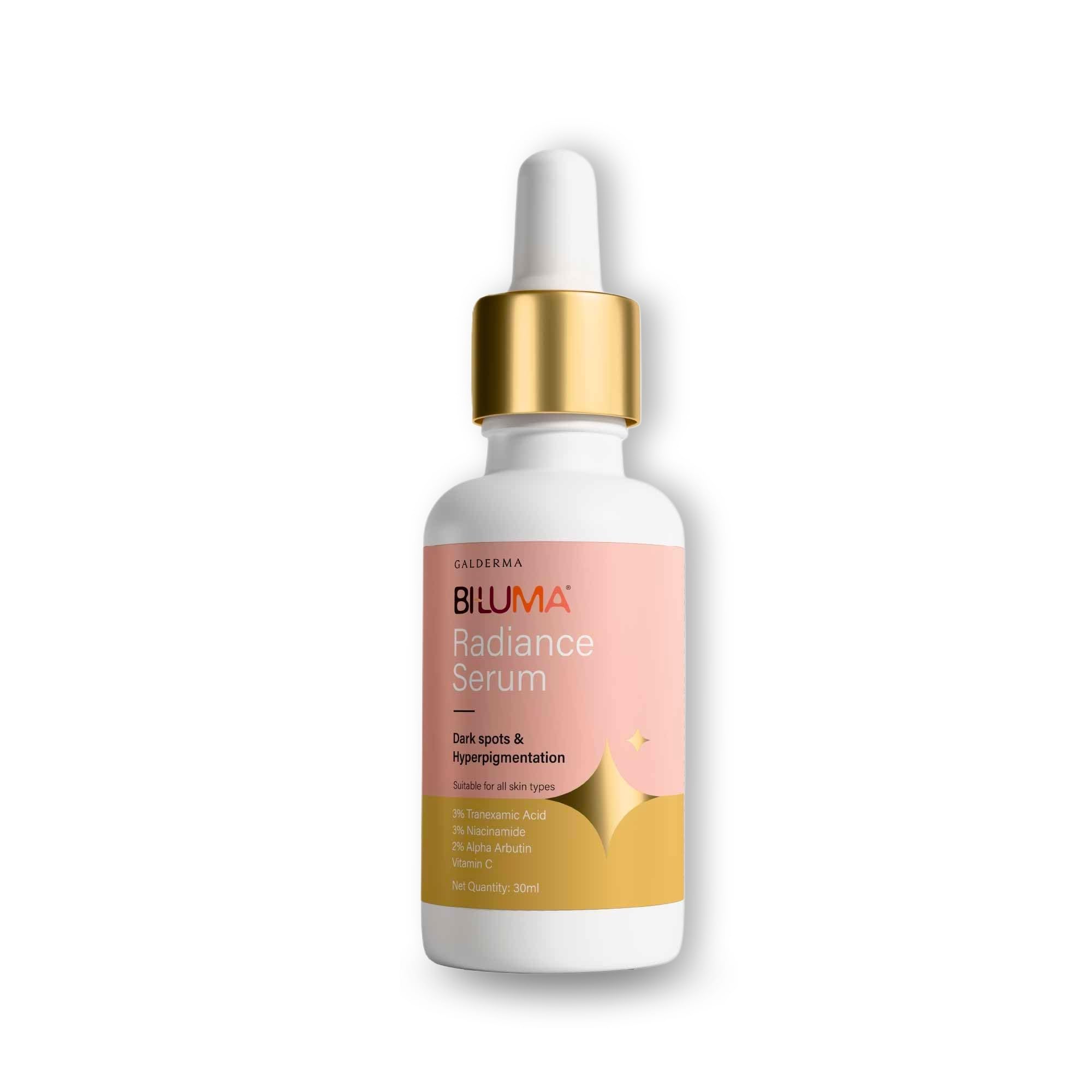 Biluma Radiance Serum 30ml – Skin Brightening & Dark Spot Correcting Face Serum with Tranexamic Acid, Niacinamide, Vitamin C & Alpha-Arbutin – Evens Skin Tone, Fades Pigmentation & Boosts Glow