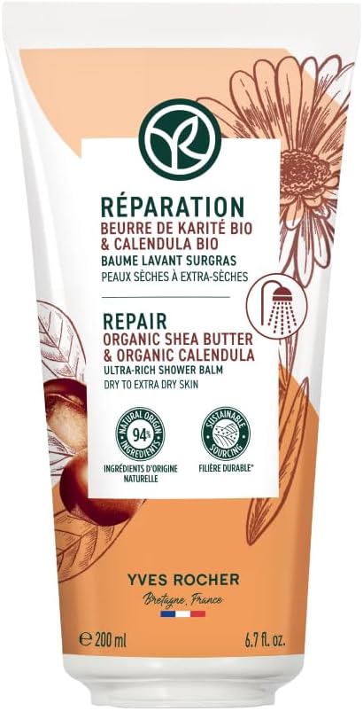 Yves Rocher Plantverzorging van het lichaam, herstellende en voedende lichaamsmelk, rijke bodylotion voor dames, met herstellende biologische karitéboter, voor een zeer droge huid