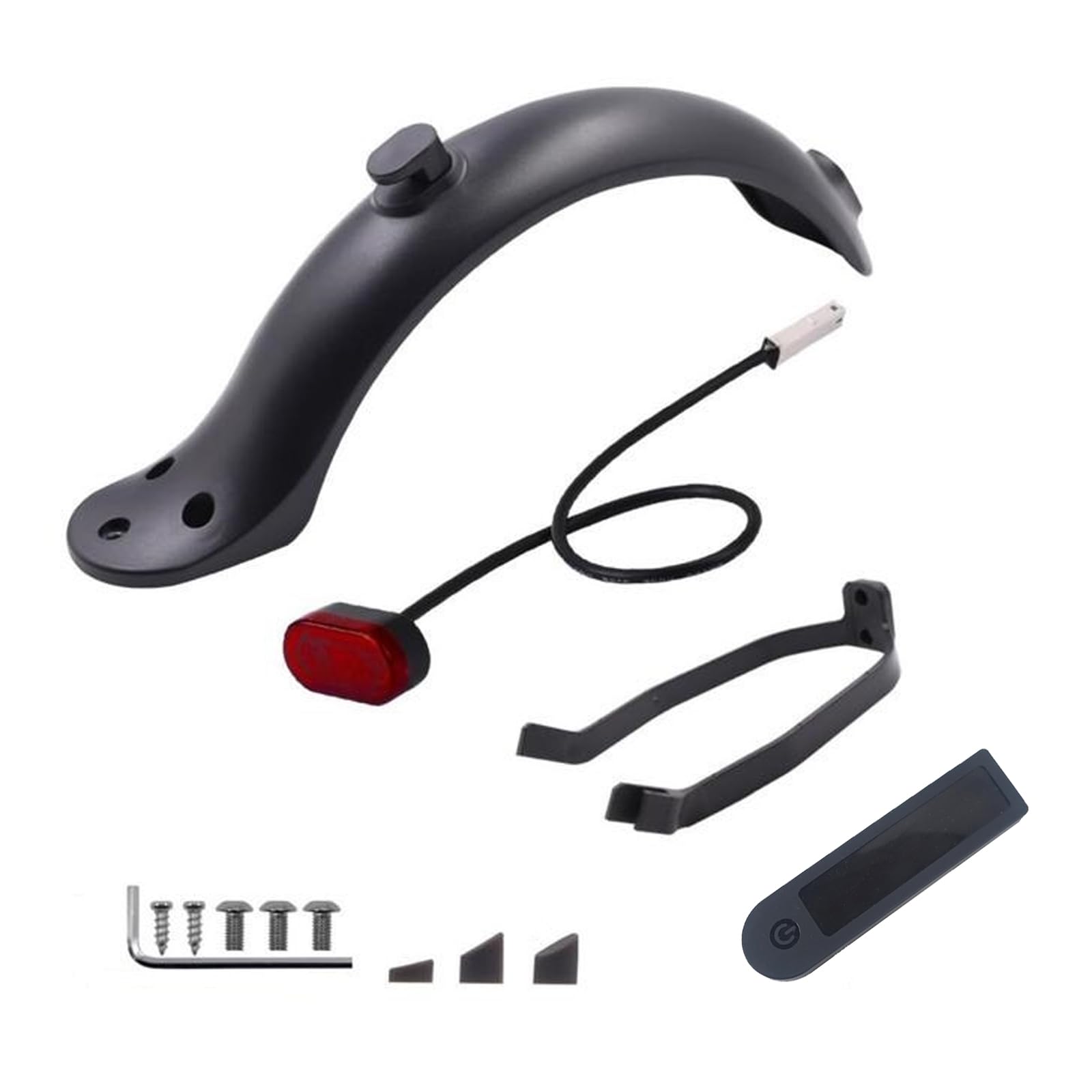 CLKE Scooter Rear Fender Set, Rear Fender Mudguard Bracket Tail Light for Mi Xiaomi M365/ M365 Pro Electric Scooter Replacement Accessory Scooter Parts with Screws and Screw Caps
