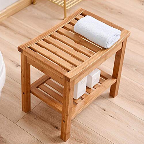 COSTWAY Sgabello Da Bagno Con Ripiano, Sgabello Da Doccia In HDPE Portaoggetti Panca Da Bagno Multifunzionale Impermeabile Antiscivolo 55 X 30 X 45 Cm Bianco 86328832