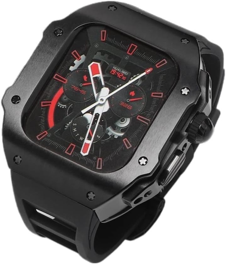 Luxury Metal Case 49mm Modification Kit，For Apple Watch Ultra 49MM Stainless Steel Case Cover for IWatch 49mm Mod Silicone Strap