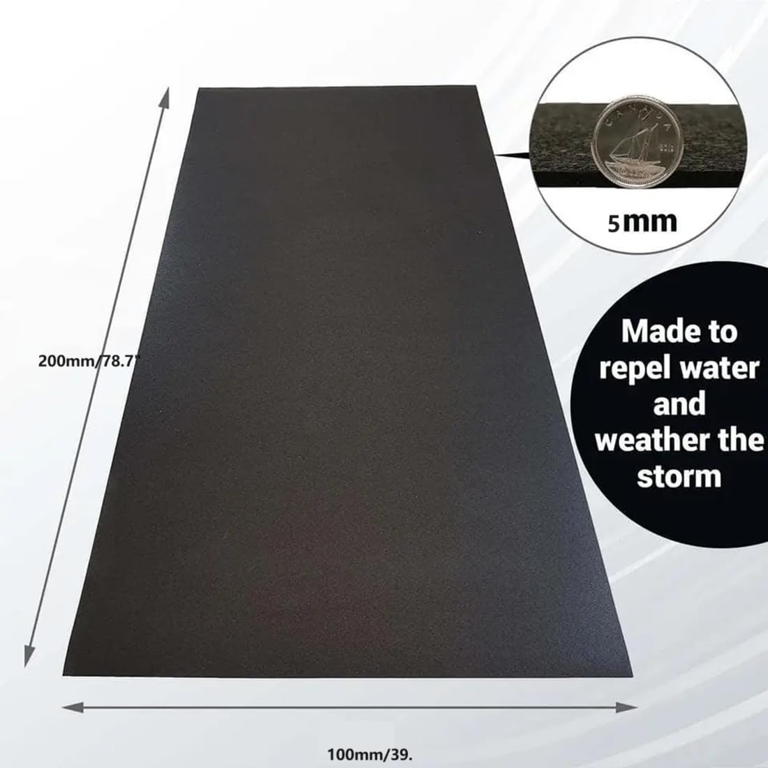 1Pcs 5mm Thick Rubber Mat Exercise Equipment Floor Mat 78.7” x 39.4”, Under Exercise Mat for Hardwood Carpet Floors Protector, Gym Equipment Flooring Maxt Sound Absorbing for Home Gym