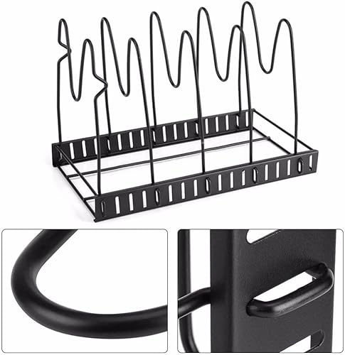 Miniatura 7 de Estante de almacenamiento de 5 niveles para ollas con tapa de cacerola, organizador de utensilios de cocina con niveles antideslizantes, estante de