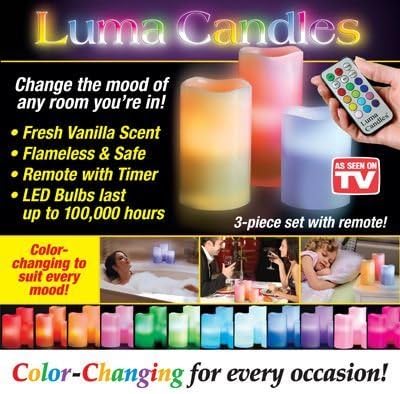 Candle-Lites by Luma Candles. Colour-Change Vanilla-Scented Flame-Free Candles