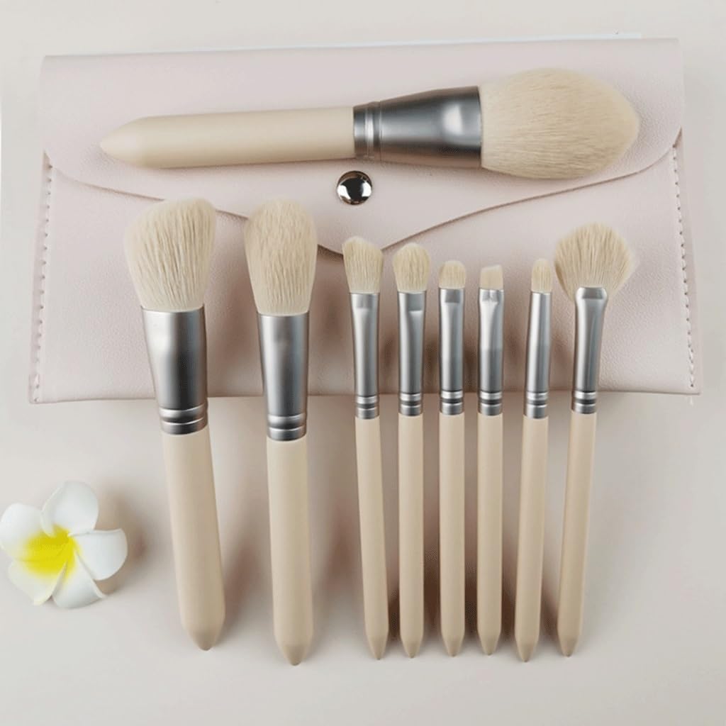 Set di pennelli for trucco da 9 pezzi, polvere for capelli morbidi, fard in, ombretto, custodia for, strumenti bellezza