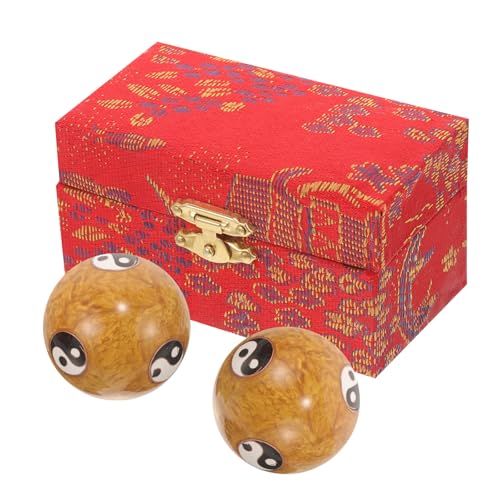 NIYANGLE Bolas de Masaje Metálicas para Mano 47 Mm 2 Unidades Balones de Entrenamiento y Masaje Palma Alivio Estrés Rehabilitación Salud Deportiva Color Aleatorio