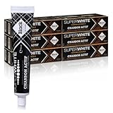 SUPERWHITE - Whitening Zahnpasta mit Aktivkohle Black Edition – Minzgeschmack – 75 ml – Packung mit 12 Zahnpasten