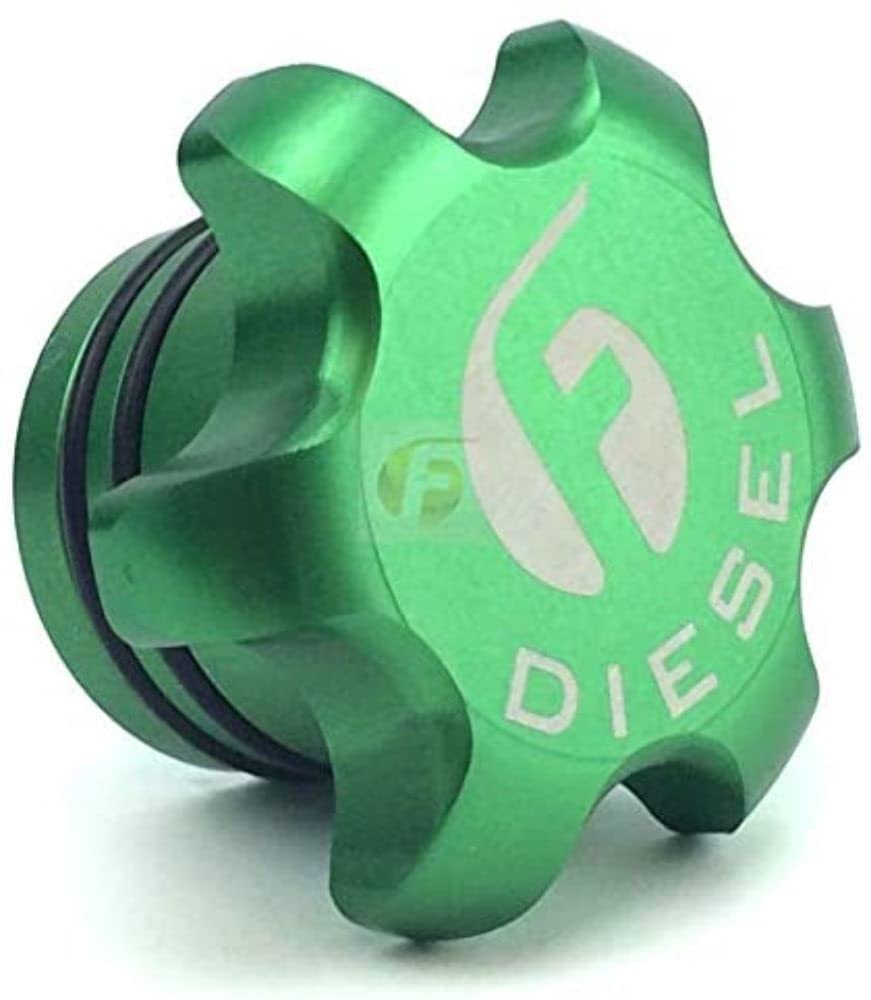 Fleece Performance Engineering FPE-FC-1316-GRN Anodized Billet Fuel Cap (2013+ Dodge Cummins Black)