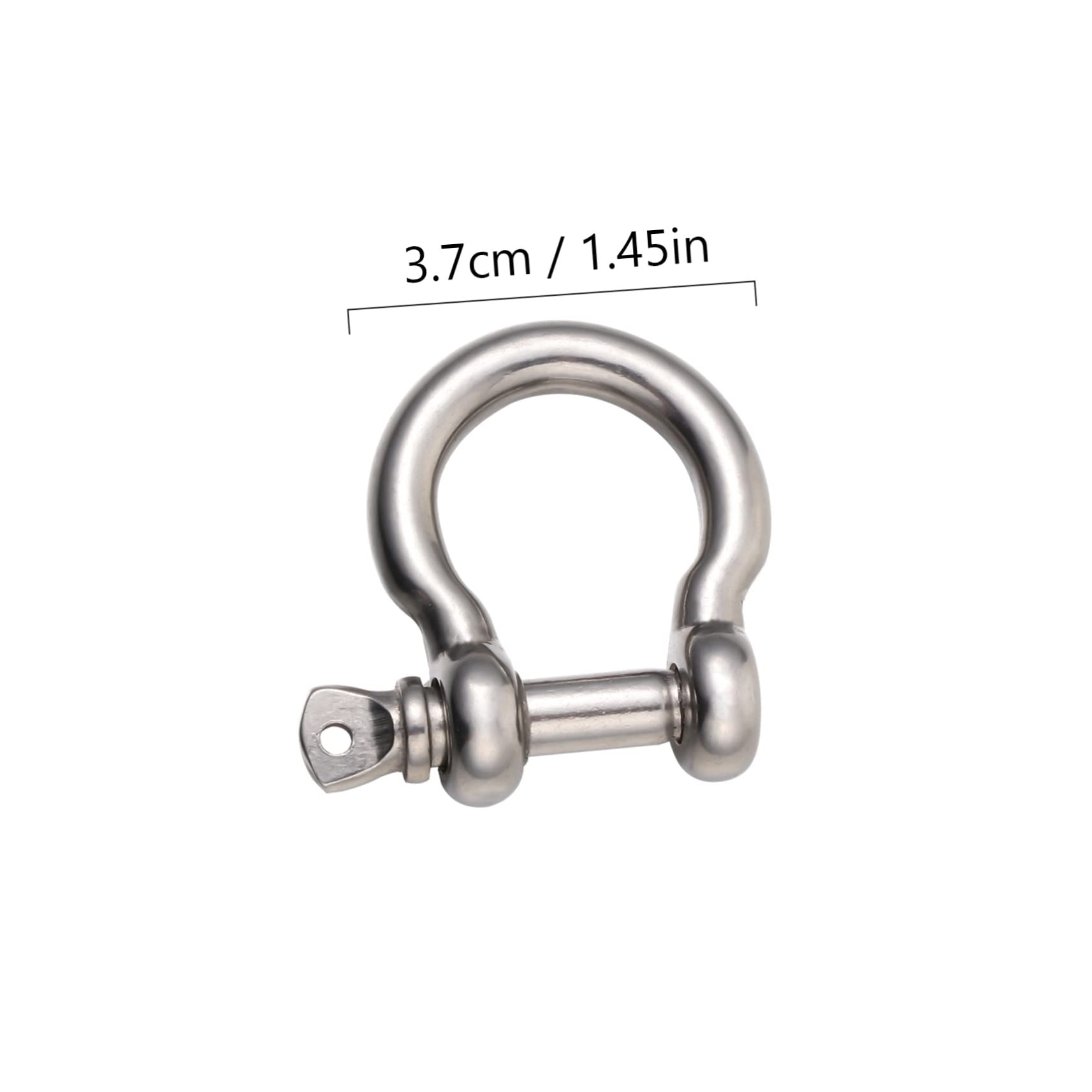 MUCKLILY Practical Stainless Steel Shackles Lifting Locks 4pcs Horseshoe D-Ring Shackles for Marine Boat and Home