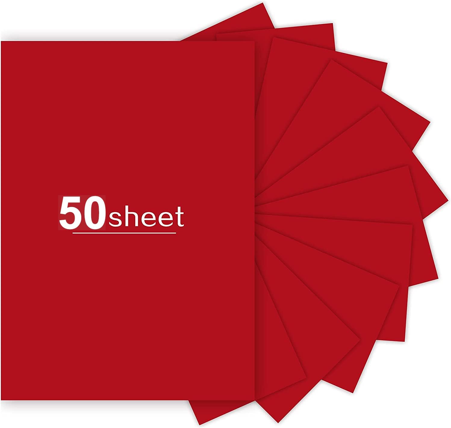 50 Sheets Red Cardstock 8.5 x 11, 250gsm Thick Red cardstock Paper for DIY Arts