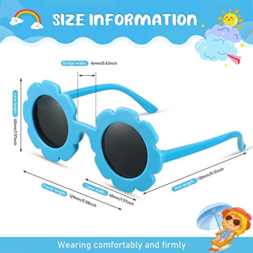 36 Pairs Kids Flower Sunglasses Cute Round Flower Sunglasses Bulk Eyewear for Toddler Boys Girls Beach Party Favors2