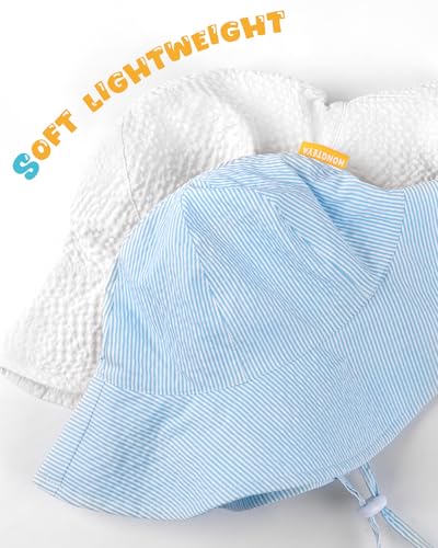 HONGTEYA Baby Sun Hat Sun Protection Stripe Wide Brim Toddler Beach Hat - image 6