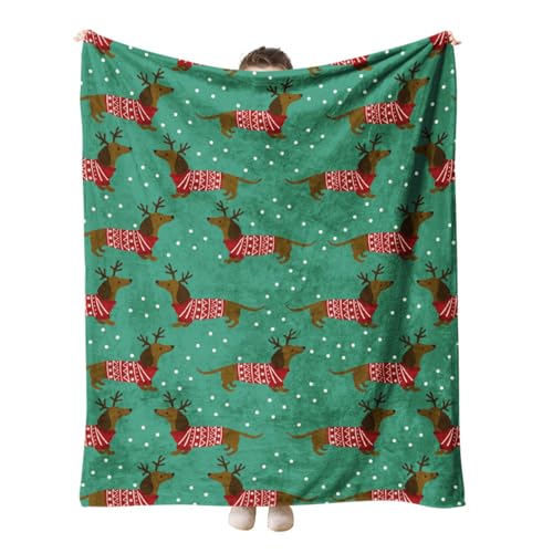 Highdi 3D Coperta di Flanella Pile Divano Plaid, Morbida Coperte per Letto Singolo Matrimoniale Soffice e Calda Coperta Pile Invernale per Bambini Adulti (102 * 76CM,Bassotto)