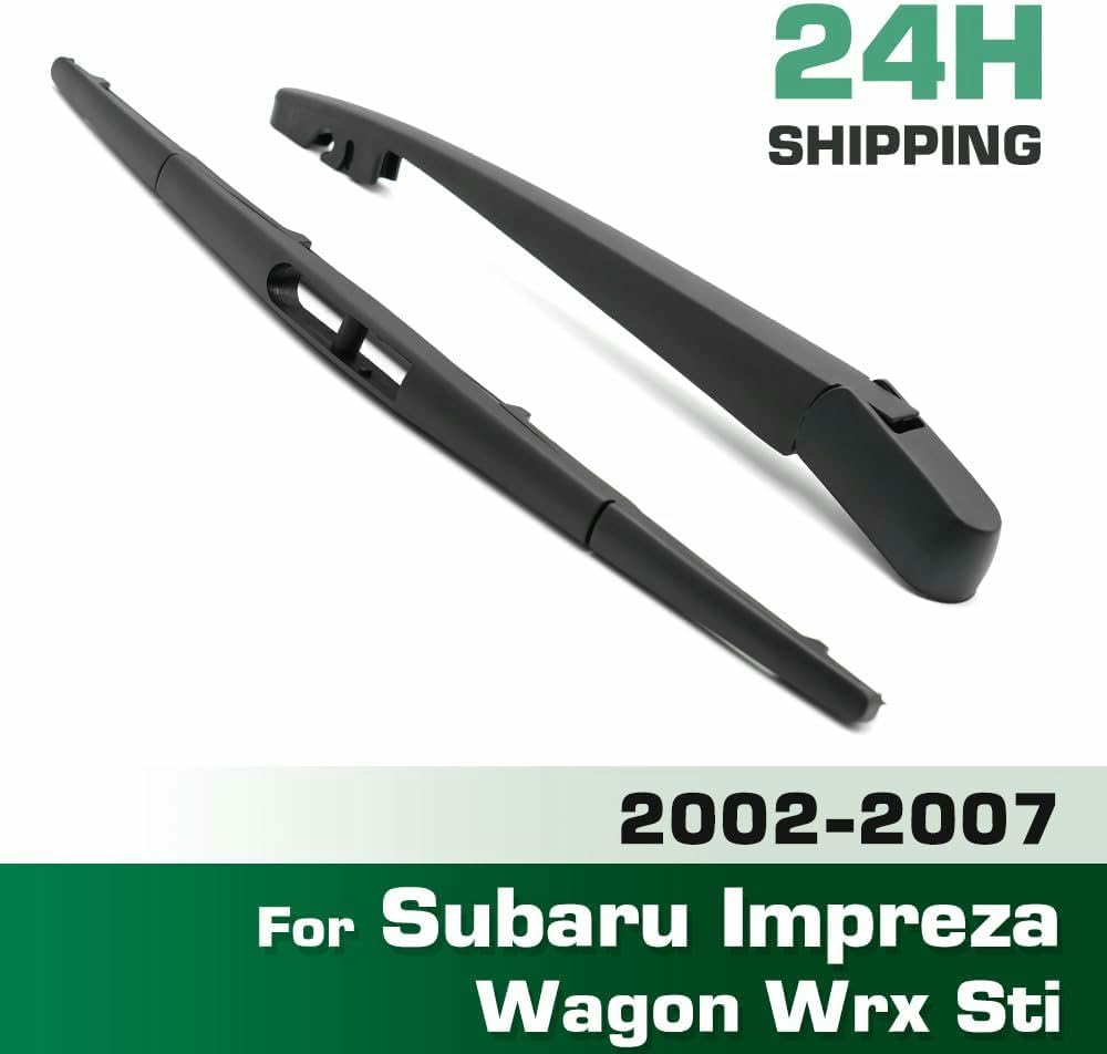 Pióro i ramię tylnej wycieraczki ZHUNDU, najwyższej jakości OEM pasujące na każdą pogodę do Subaru Impreza Wagon Wrx Sti 2002-2007, bagnet z naturalnej gumy, odpowiednie do oryginalnego wyposażenia
