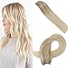 Produktbild LaaVoo 14 Zoll Peruvian Hair Bundles Balayage Aschblond Balayage Mittelblond Ombre Platinblond Remi Tressen Haarverlangerung Echthaar Glatt 100Gramm #18/22/60