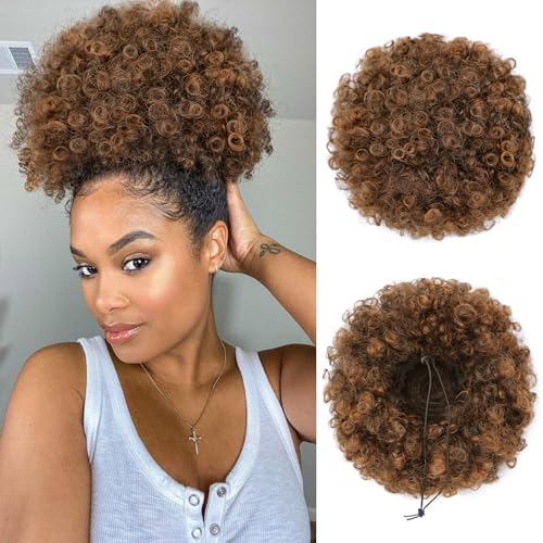 (Large, T1B/30 ) - Synthetic Afro Puff Drawstring Ponytail Bun Ex...