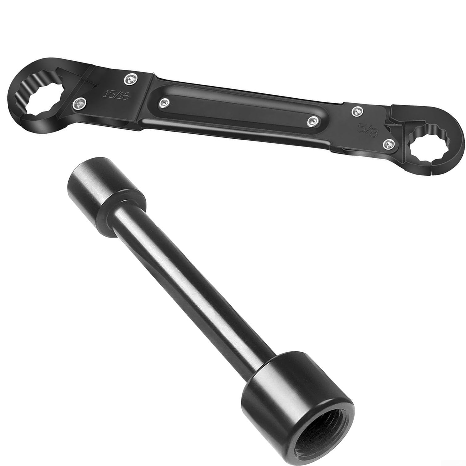 Verstellbarer Sanitärschlüssel für Winkelabsperrventile, Doppelkopf-Rohr-Reparaturwerkzeug mit schlankem Profil für enge Räume, 15 cm und 22,9 cm Set, hohe Ca(2 Stück)
