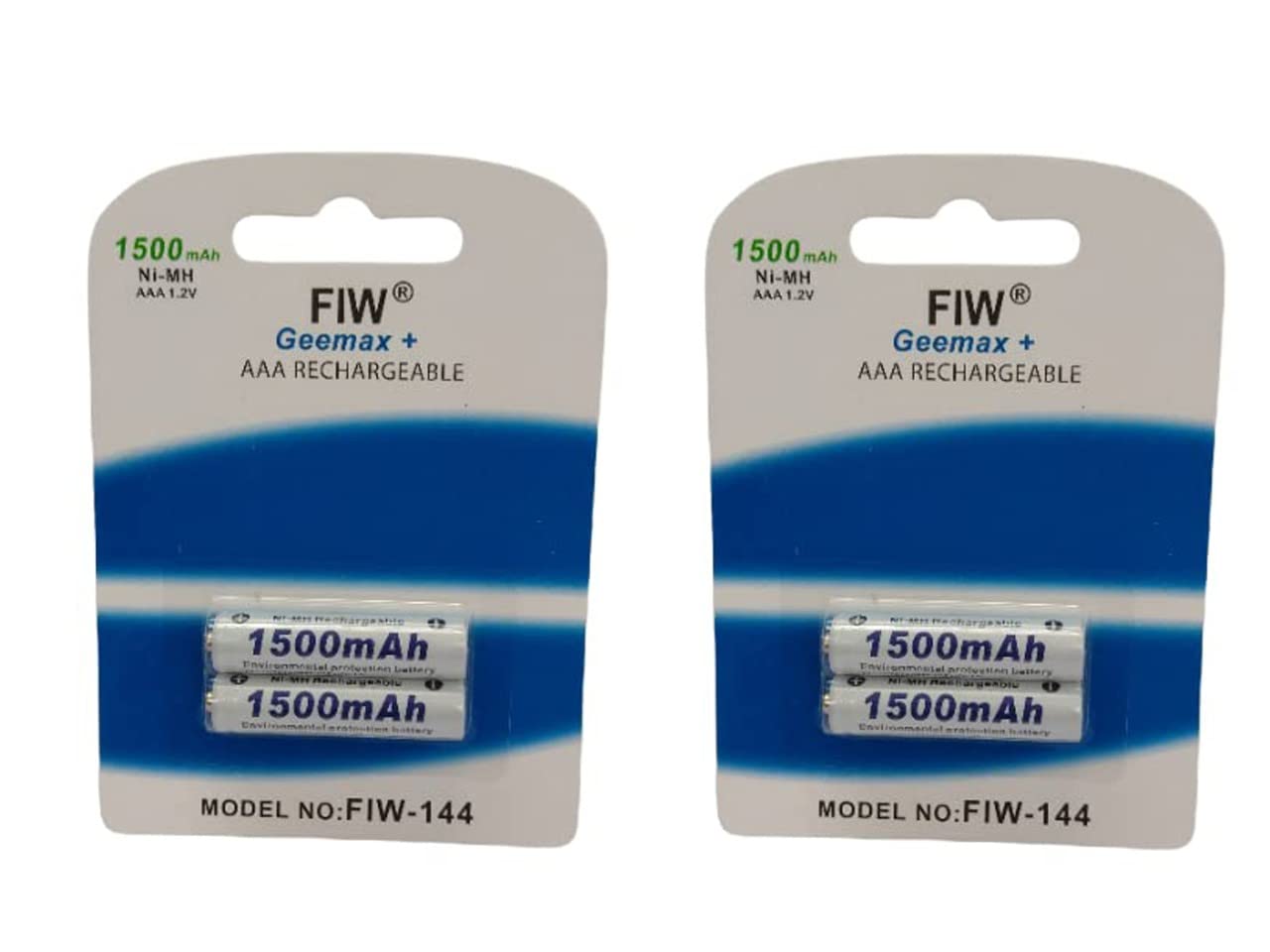 D10 FIW AAA 1.2v 1500 mAh High Capacity Ni-MH Rechargeable Small Pencil Cell for Remote Toys Mouse Pack of 4