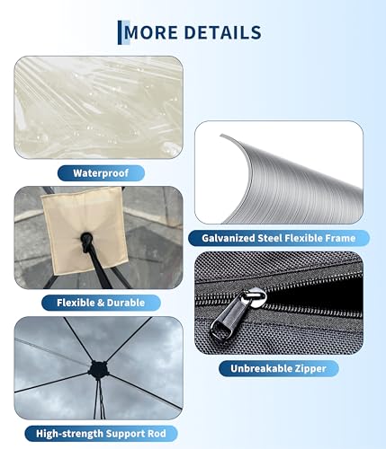 Garvee Pop up Bubble Tent with Waterproof & Vent Windows 6ft-10ft-12ft Camping Shelters, Outdoor Garden Dome Igloo, Transparent Sports Tent Screen Room for Patio, Backyard, Deck, Sports Events - image 5