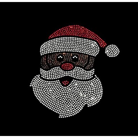 Rhinestone Transfer African American Santa Claus Christmas Design, DIY, Iron On, Heat Transfer Cover