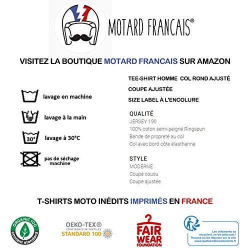 T-Shirt Homme Noir Papa Motard Idee Cadeau Moto