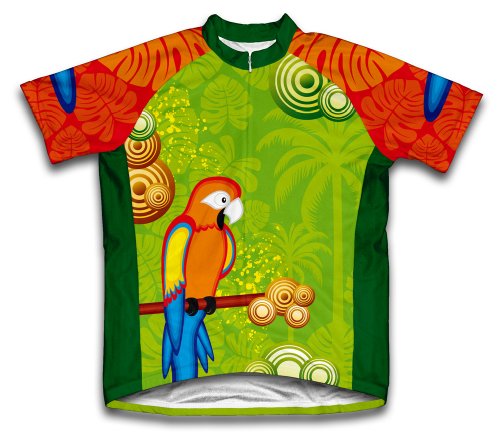 ScudoPro Parrot Paradise Short Sleeve Cycling Jersey for Men - Size 3XL Green