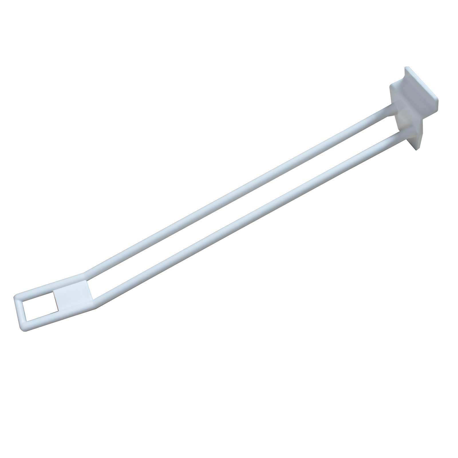 Slatwall 200mm Euro Double Prong Hooks in White for Shop Display (EURO60) (30)