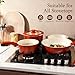 GiPP 5PCS Pots and Pans Set Non Stick, Nonstick Cookware Set Detachable Handle,Ceramic Pots for Cooking Non Stick with Removable Handle, RV Cookware Set, Red Black Gradien