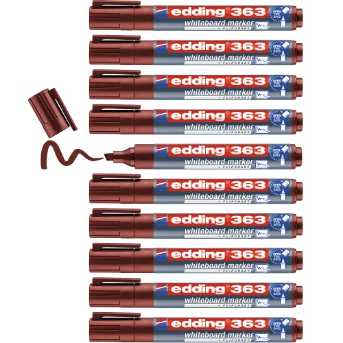 Produktbild von Edding 363 Whiteboardmarker 10er Set - Keilspitze 1-5mm Schwarz Für Whiteboard & Flipchart