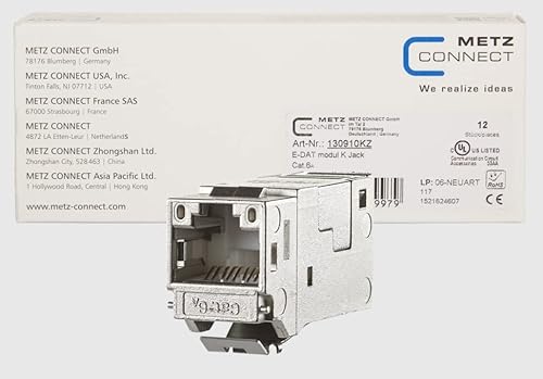 Metz Connect Modulo E-Dat Keystone Cat.6A Jack 180°, 12 Vpe