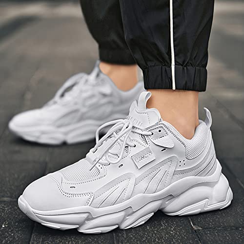 Image of ANUFER Mens PU Sport Shoes Fashion Chunky Sneakers Height Increasing Trainers