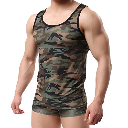 YUFEIDA Men's Camouflage Undershirt Vest Tank Top Gym Sleeveless Shirts Jersey3
