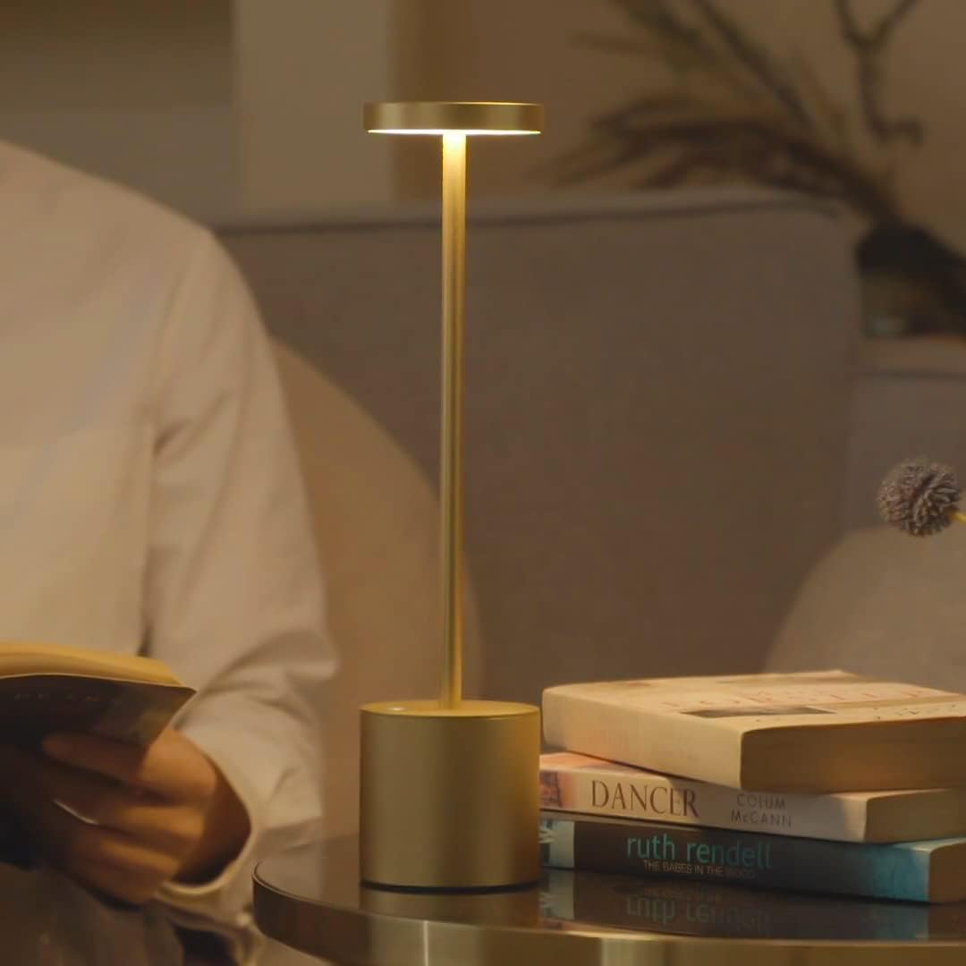 Cordless Rechargeable Battery Operated Dining Table Lamp 6000 mAh LED Desk Lamps 13.5 inches 3-Level Light Color Adjustable Dimmable Brightness for Reading/Restaurant/Study, Pack of 2