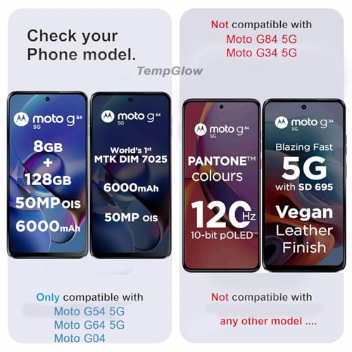 Image of Screen Protector for Motorola Moto G64 5G | G54 5G | G14 (Black) Tempered Glass Edge-to-Edge 6D Screen Guard With Installation Kit