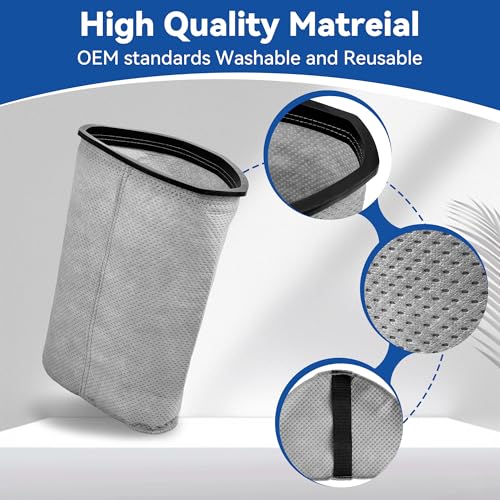 Image of Smilefil 10 Quart Triangular 834000 Micro Cloth Filter Compatible with ProTeam Super Coach Pro 10, GoFit 10 - Fits 10 Quart Backpack Vacuums, High-Efficiency Filtration, 10 inch x 14 inch Triangular Bags