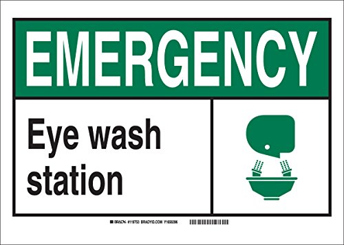 Panneau Emergency Eye Wash Station Brady en polyester phosphorescent durable - 2