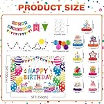 Birthday Decorations Kit, Happy Birthday Party Banner, Honeycomb Balls, Metallic Hanging Swirls, Circle Garland, Colorful Party Decorations, Backdrop Cloth, Centerpieces for Tables - Image 2