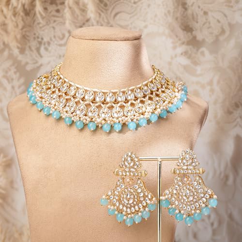 Image of Rubans Beads Necklace Set Gold Plated Traditional Jewellery Gift for Women & Girls