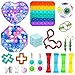 Geschenke für 2–12 Jahre alte Mädchen und Jungen, 21-teiliges Fidget-Spielzeug-Set für Kinder und Erwachsene, Dekompressions-Spielzeug mit Push-Pop-Blase, sensorisches Quetsch-Spielzeug