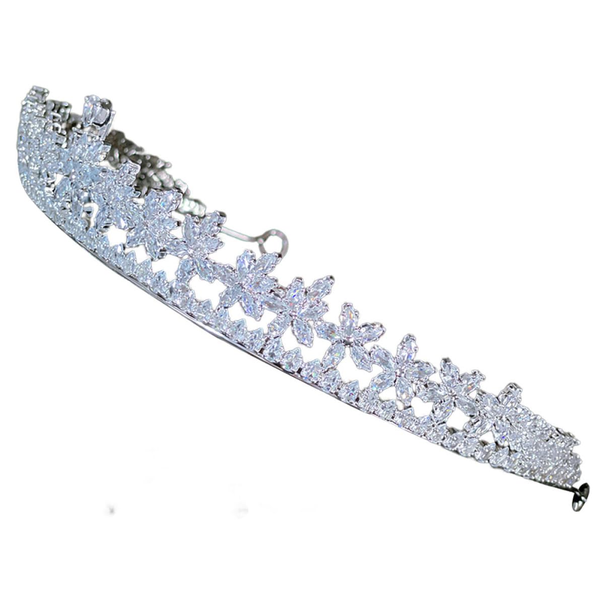 Mikinona Tiara De Para Novia Incrustaciones De Circonita Cúbica Tocado De Boda Para Mujer Para Ceremonia De Despedida De Soltera